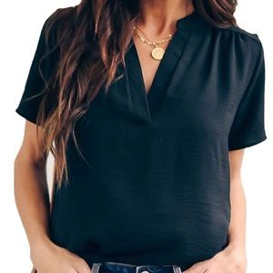 Summer Casual Split V Neckline Chiffon Blouses